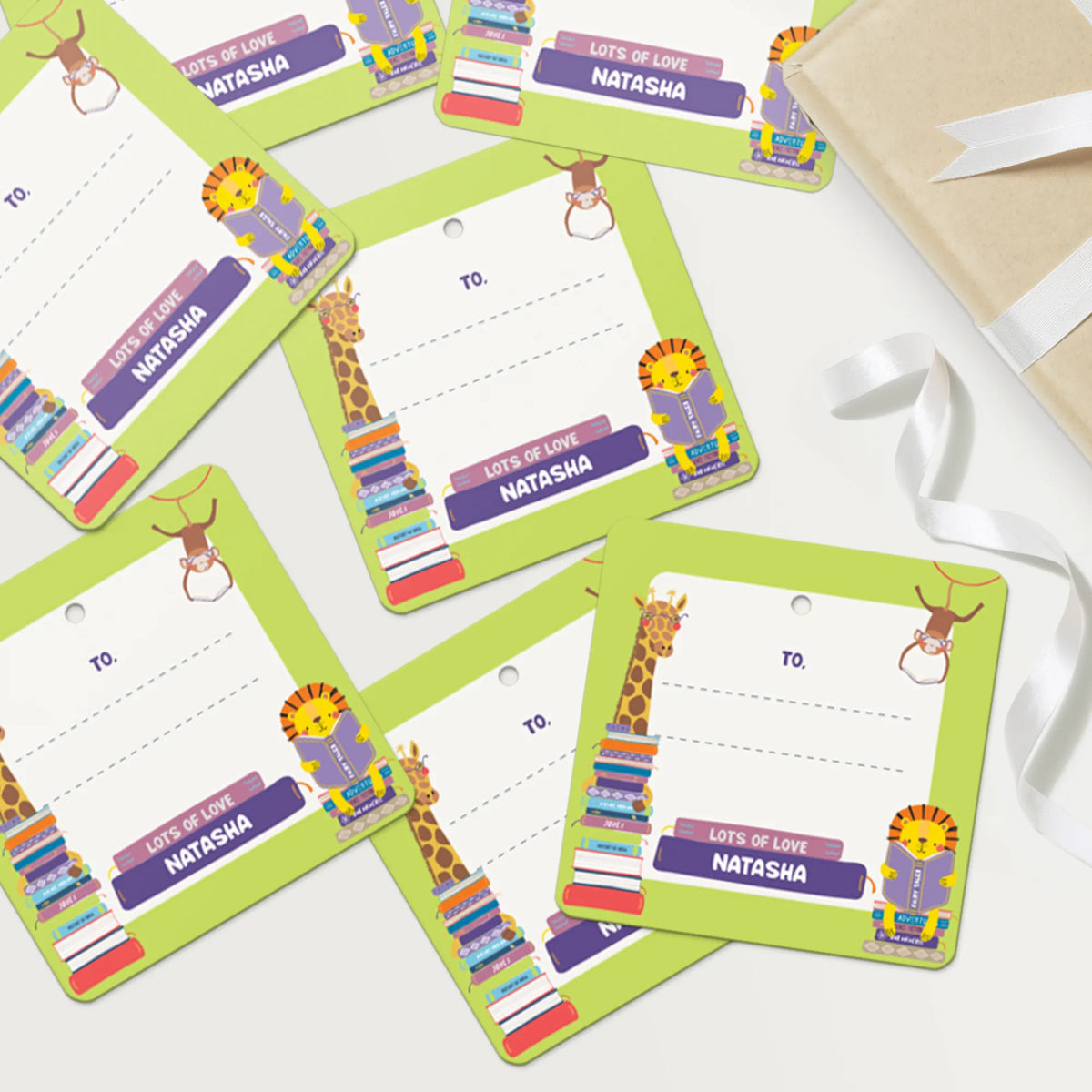 Personalised Animal Library Gift Tags  -  Set of 12 - image 4
