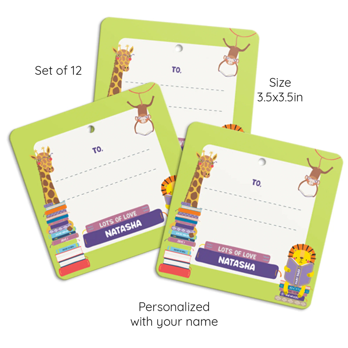 Personalised Animal Library Gift Tags  -  Set of 12 - image 6