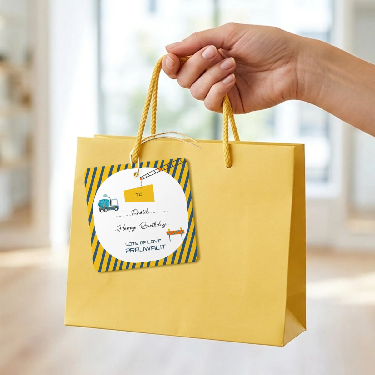 Personalised Construction Site Gift Tags  -  Set of 12 - image 3