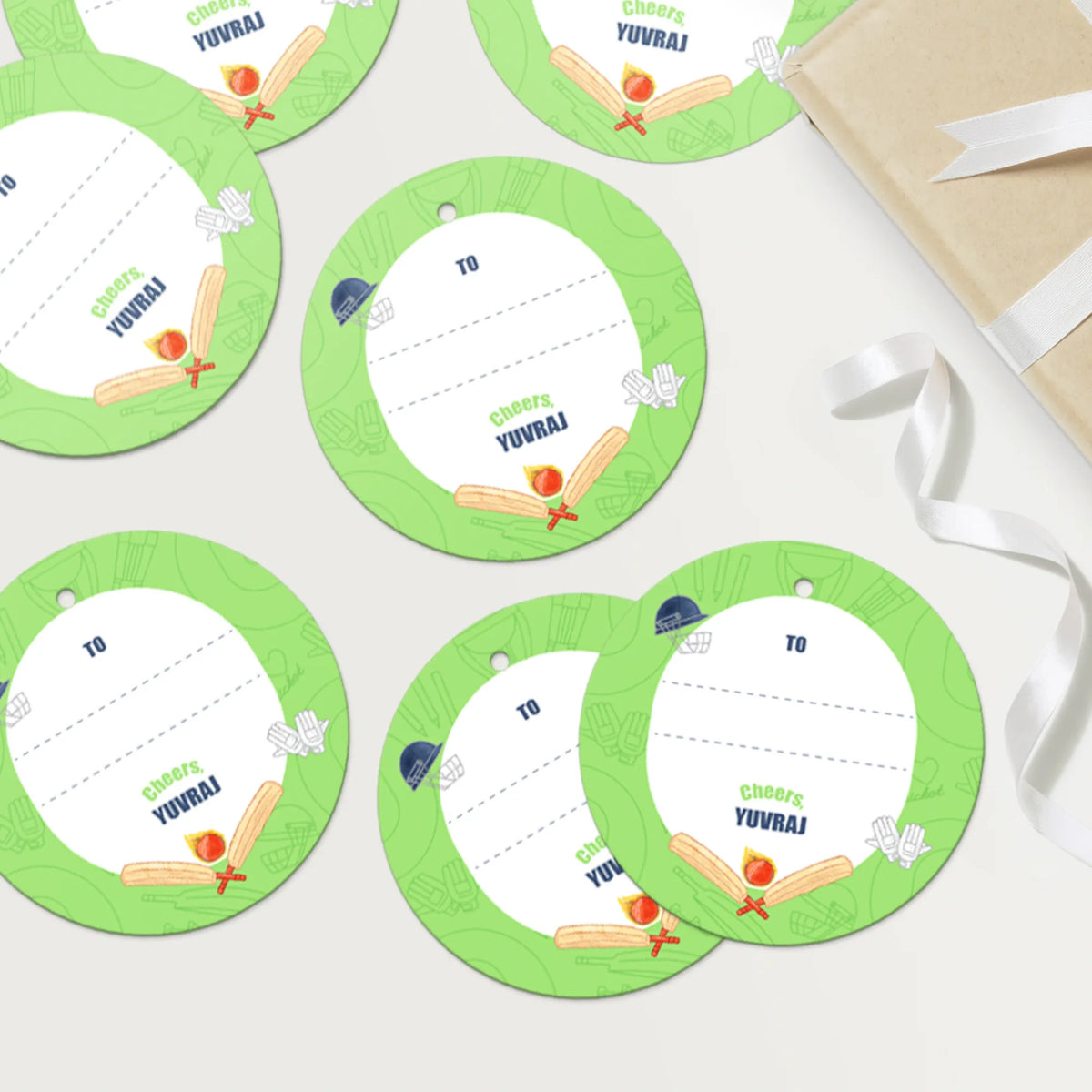 Personalised Cricket Buzz Gift Tags  -  Set of 12 - image 4