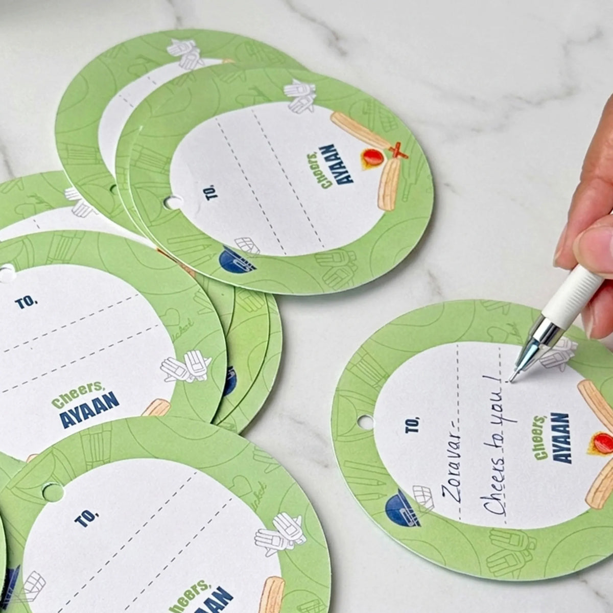 Personalised Cricket Buzz Gift Tags  -  Set of 12 - image 5