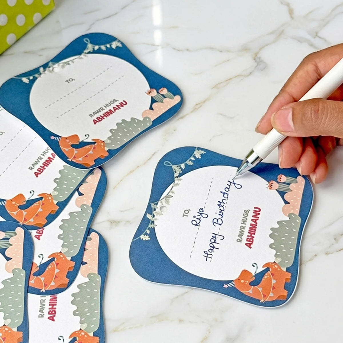 Personalised Dino Party Gift Tags  -  Set of 12 - image 5