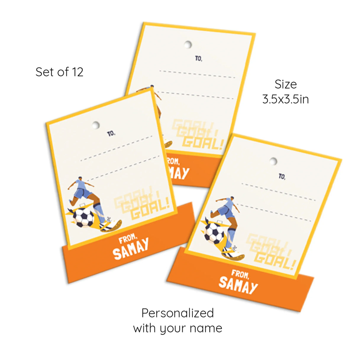 Personalised Football Goals Boy Gift Tags  -  Set of 12 - image 6