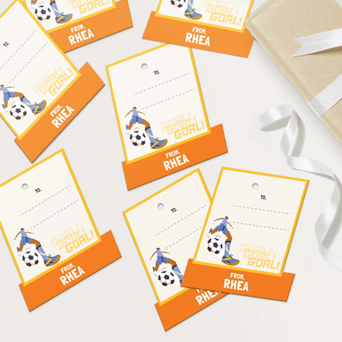 Personalised Football Goals Girl Gift Tags  -  Set of 12 - image 4