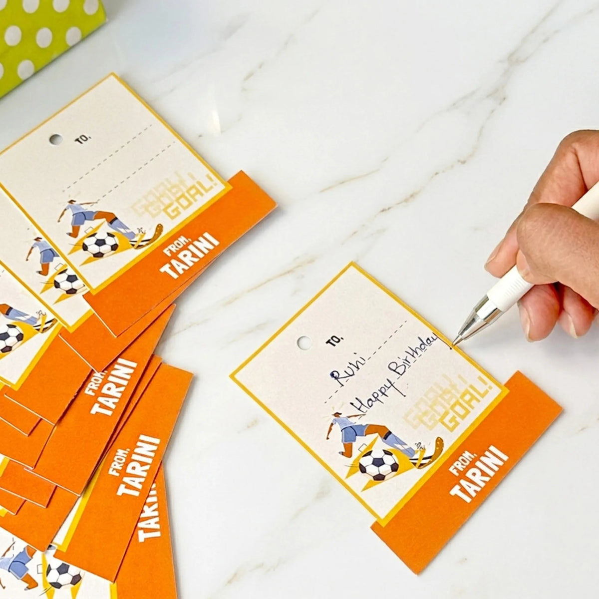 Personalised Football Goals Girl Gift Tags  -  Set of 12 - image 5