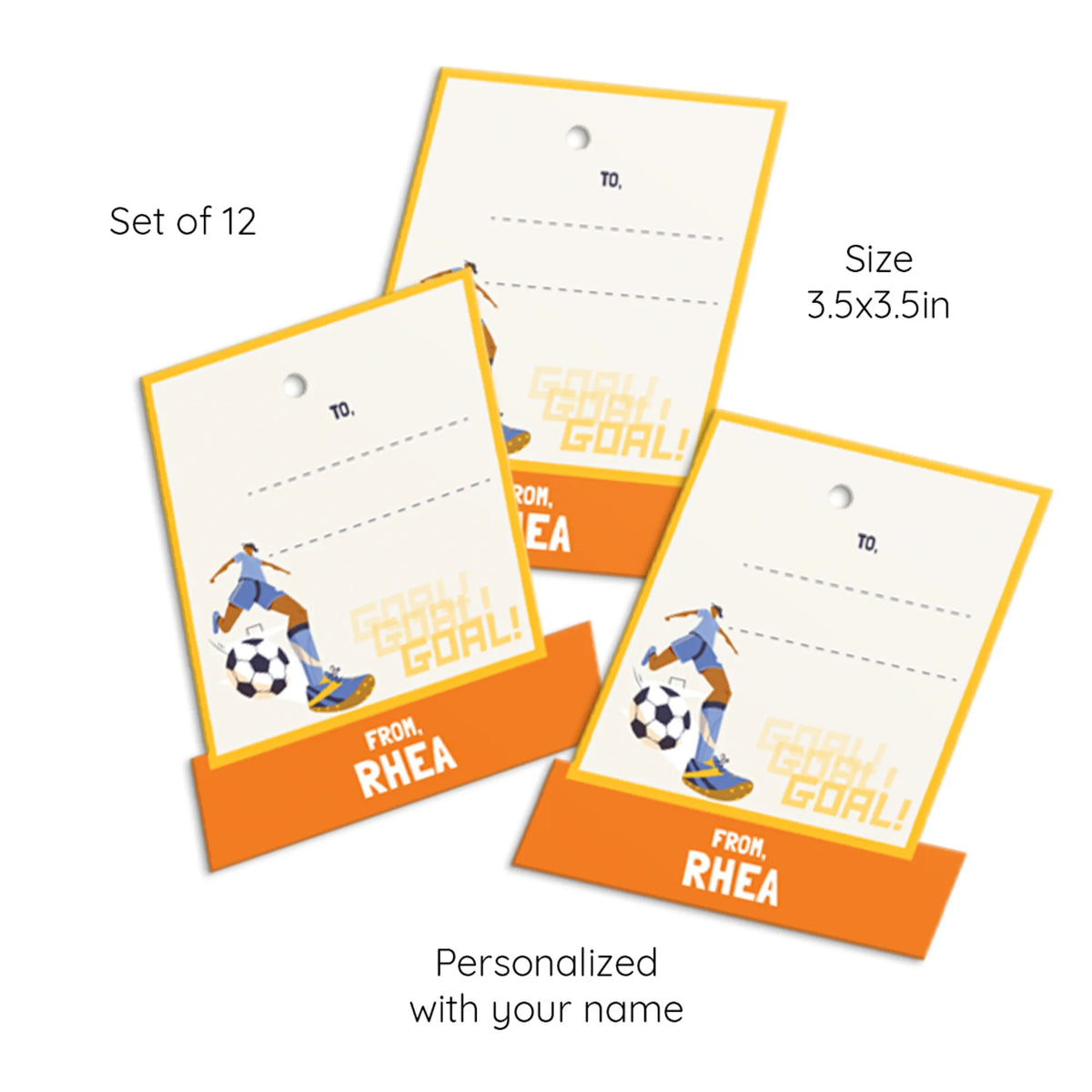 Personalised Football Goals Girl Gift Tags  -  Set of 12 - image 6