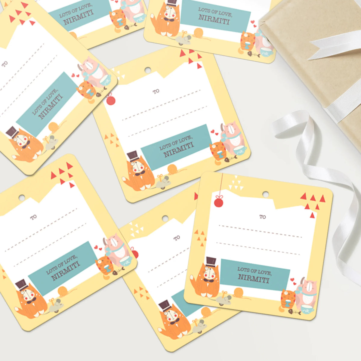 Personalised Kitty Cat Gift Tags  -  Set of 12 - image 4