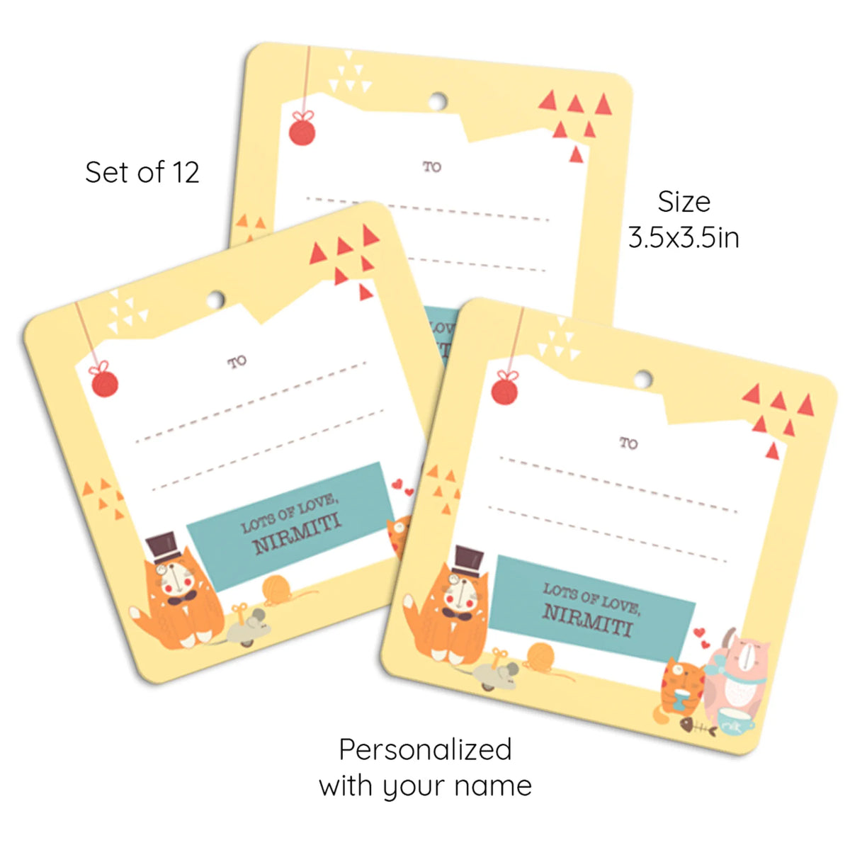Personalised Kitty Cat Gift Tags  -  Set of 12 - image 6