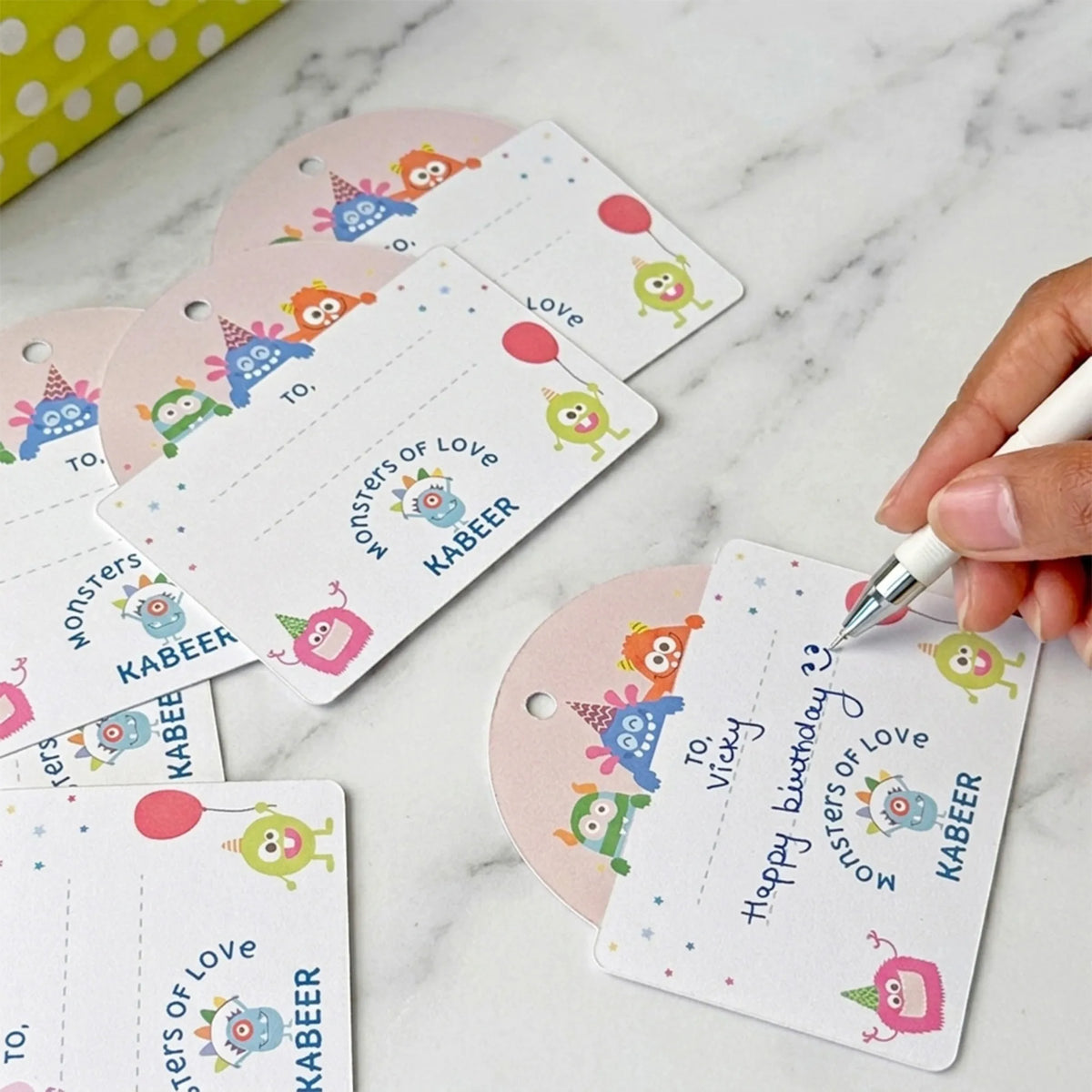 Personalised Monster Party Gift Tags  -  Set of 12 - image 5