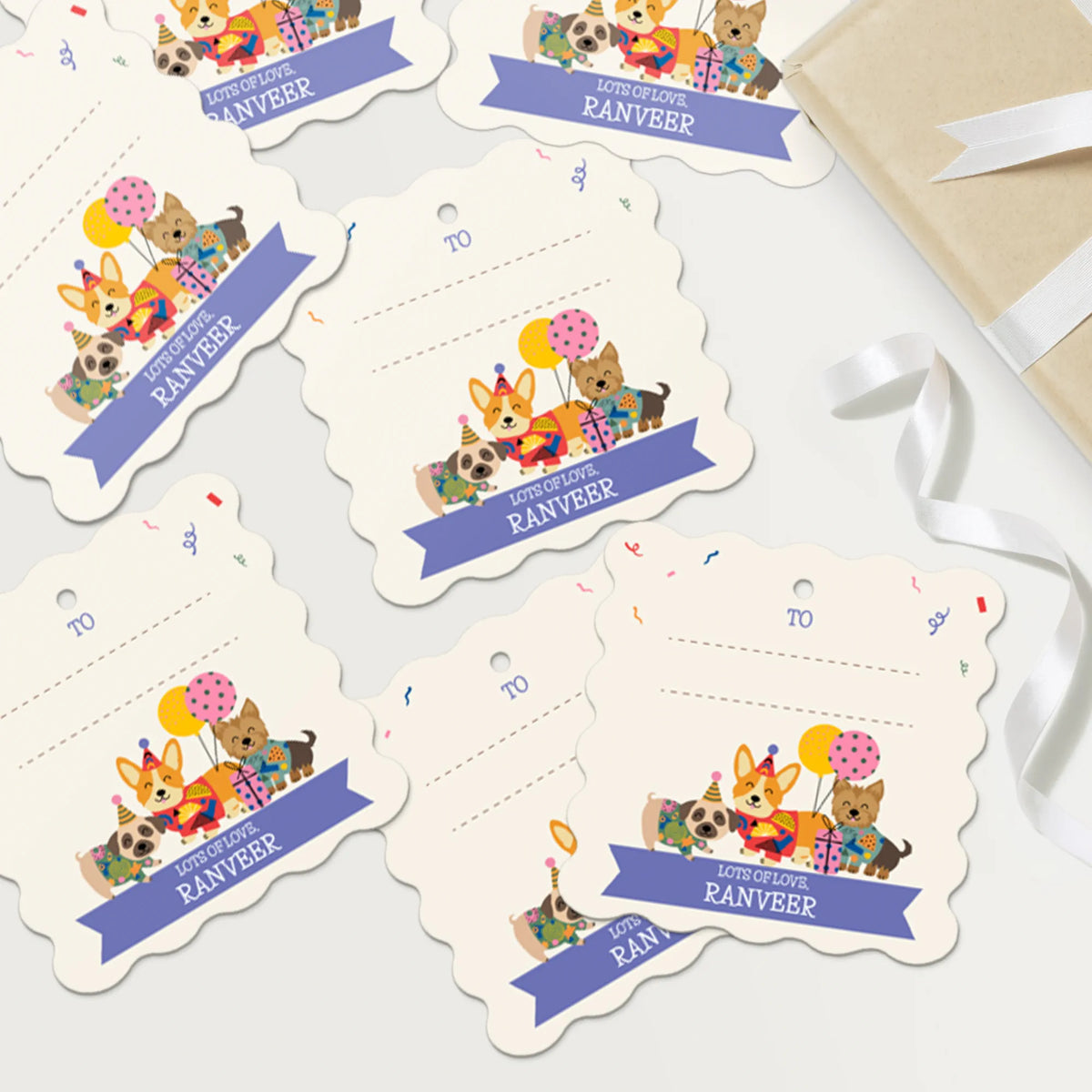 Personalised Paw Party Gift Tags  -  Set of 12 - image 4