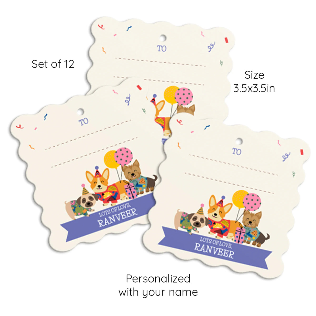 Personalised Paw Party Gift Tags  -  Set of 12 - image 6