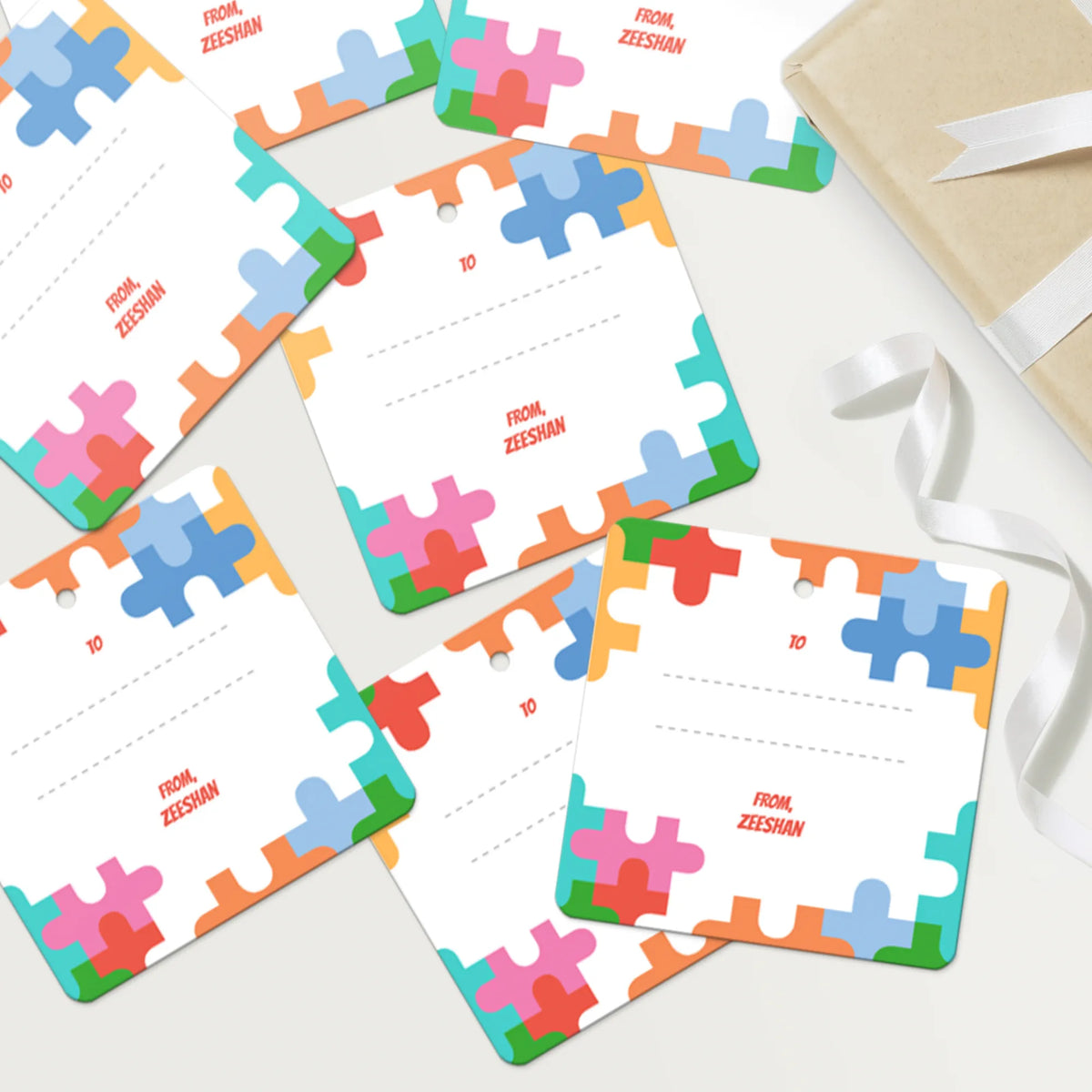 Personalised Puzzle Pop Gift Tags  -  Set of 12 - image 4