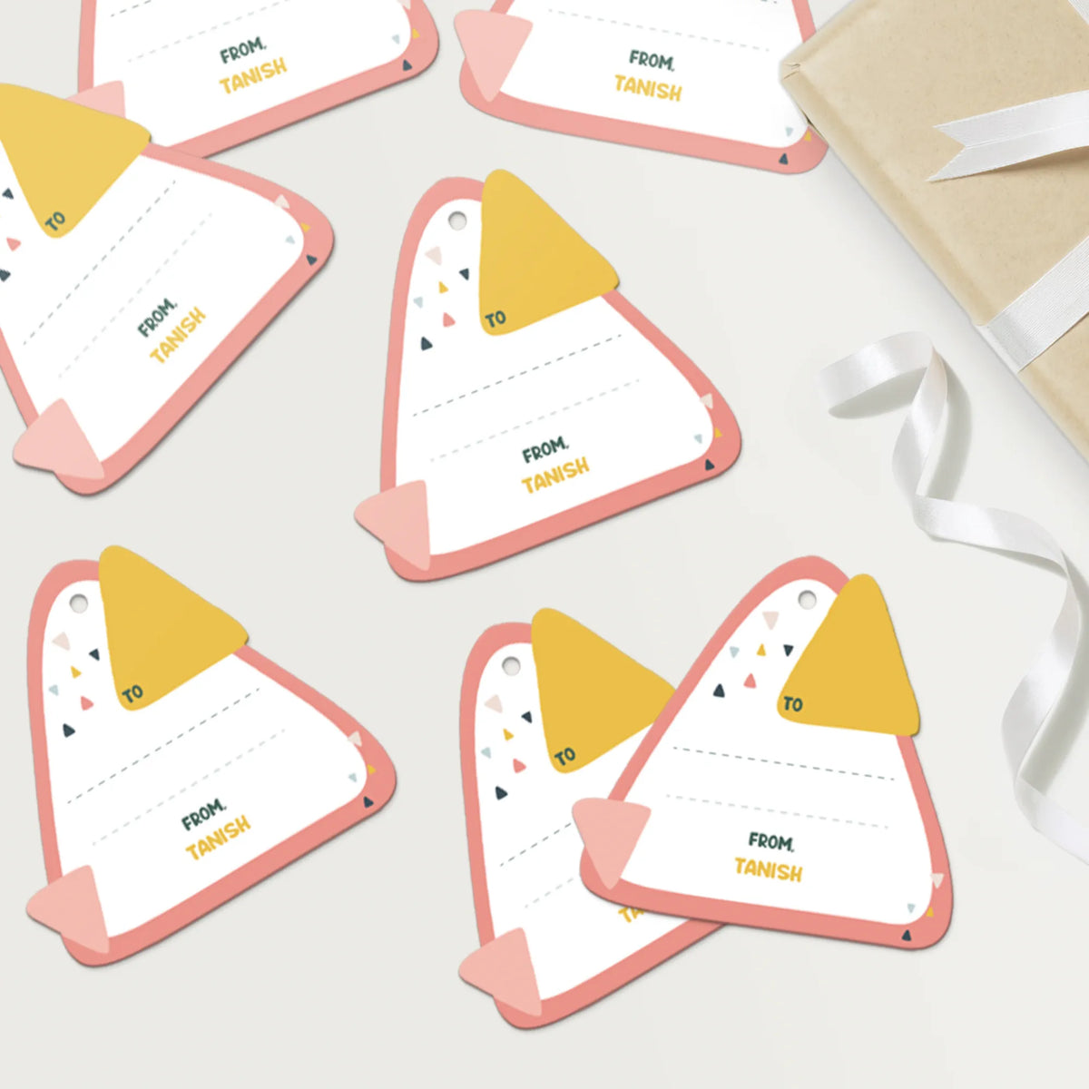 Personalised Triangle Tango Gift Tags  -  Set of 12 - image 4