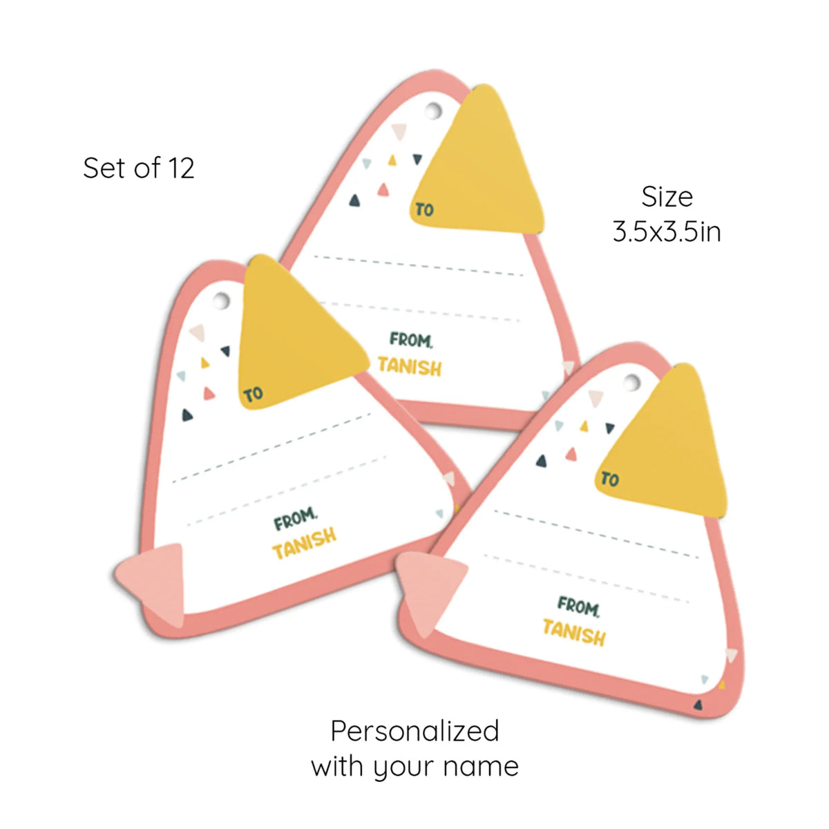 Personalised Triangle Tango Gift Tags  -  Set of 12 - image 6