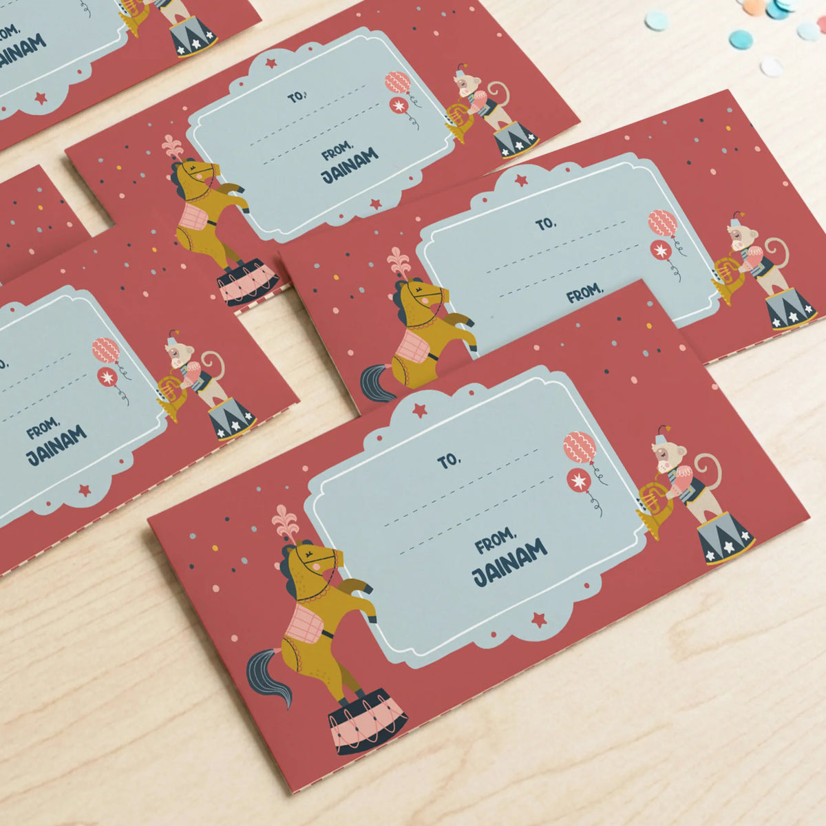 Personalised Animal Circus Money Envelopes (Set of 10) - image 2