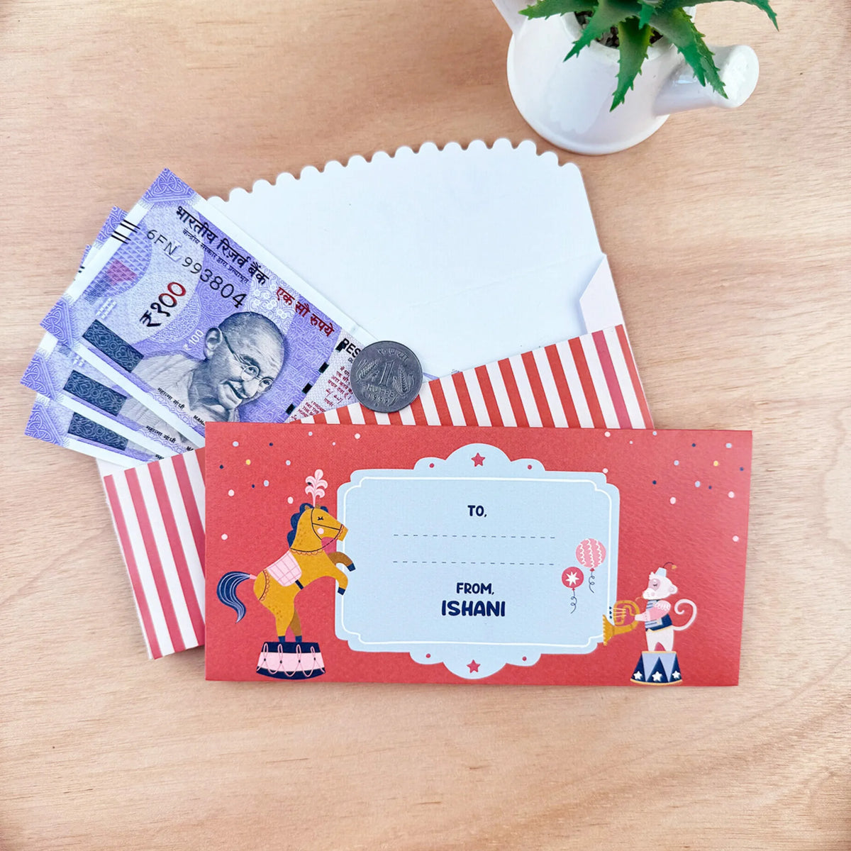 Personalised Animal Circus Money Envelopes (Set of 10) - image 3