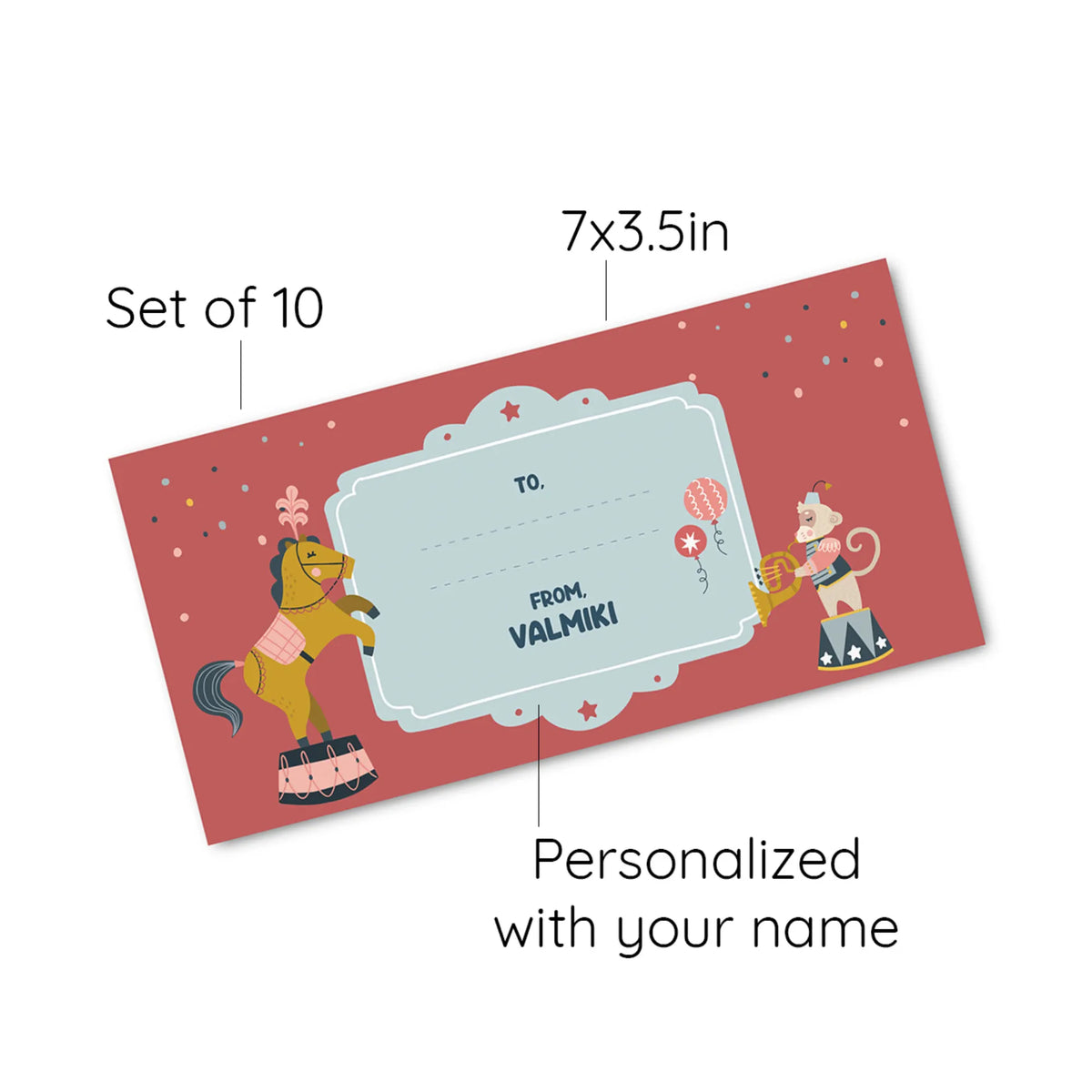 Personalised Animal Circus Money Envelopes (Set of 10) - image 6