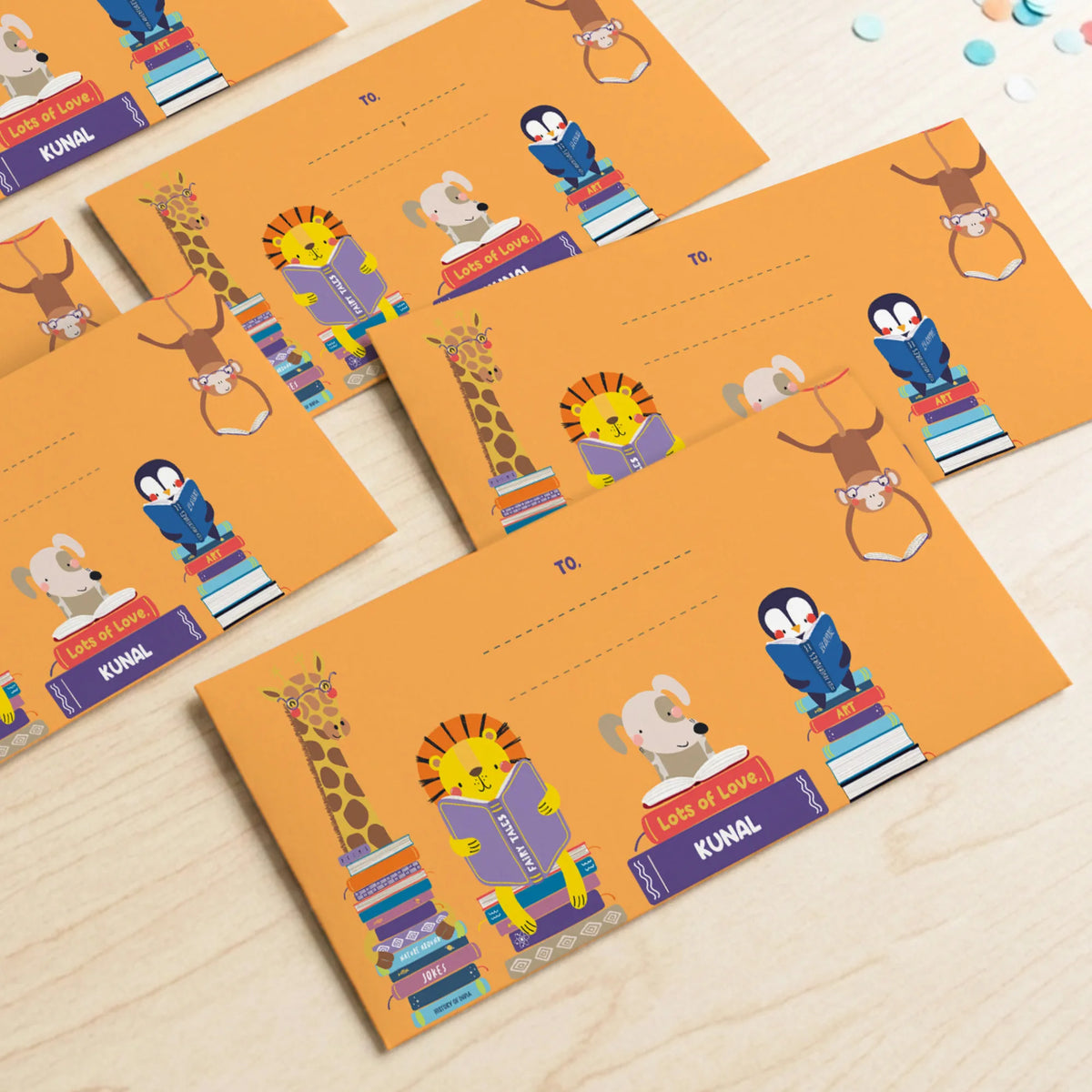 Personalised Animal Library Money Envelopes (Set of 10) - image 2