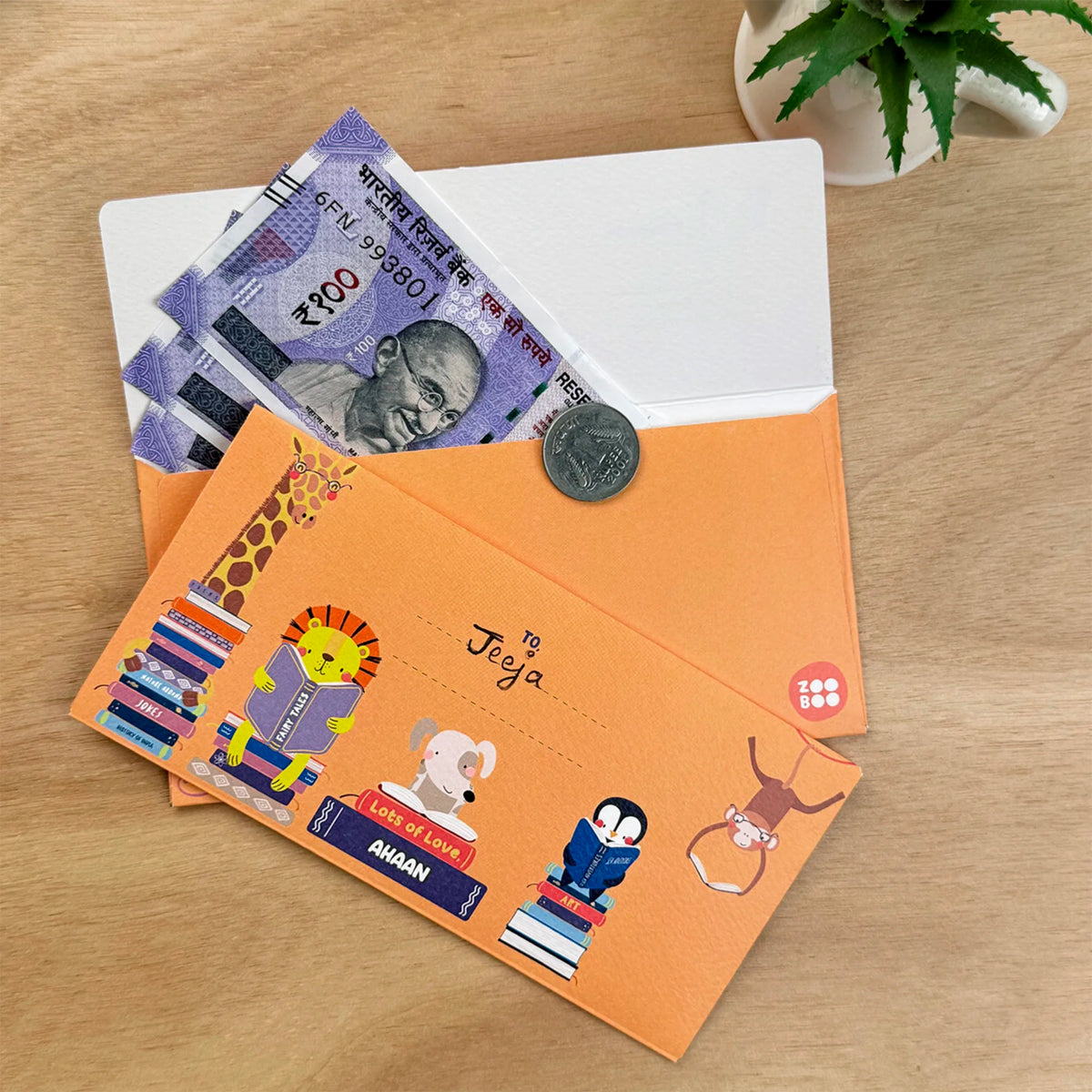 Personalised Animal Library Money Envelopes (Set of 10) - image 3