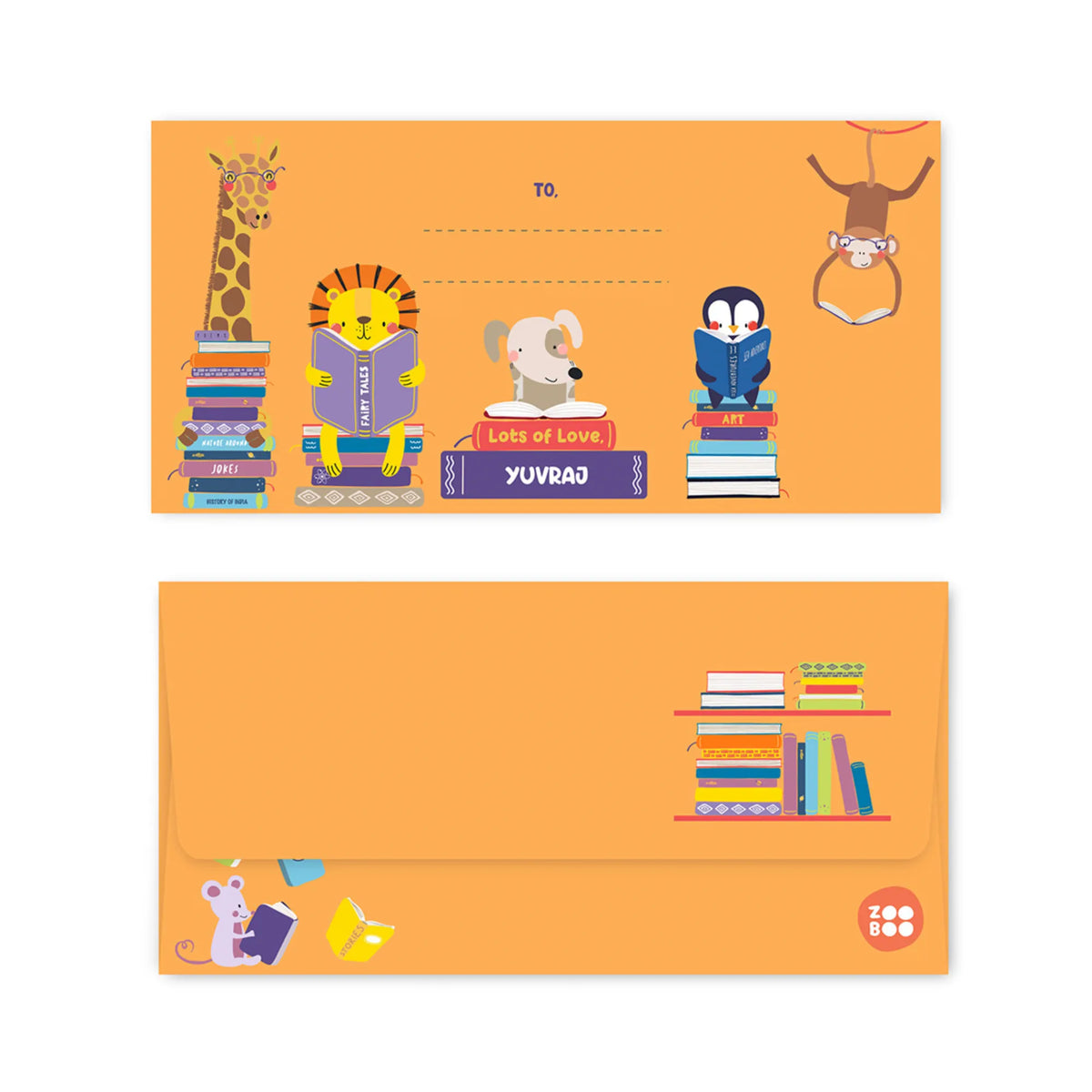 Personalised Animal Library Money Envelopes (Set of 10) - image 1