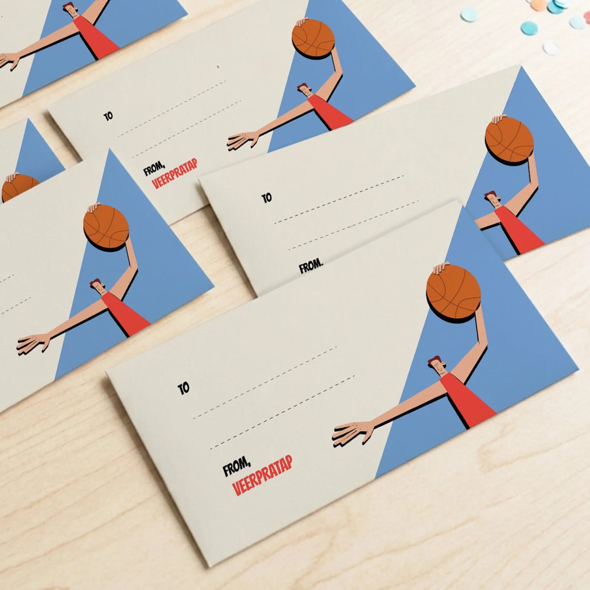 Personalised Basketball Fever Boy Money Envelopes (Set of 10) - image 2