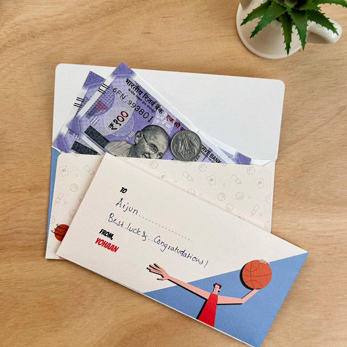 Personalised Basketball Fever Boy Money Envelopes (Set of 10) - image 3