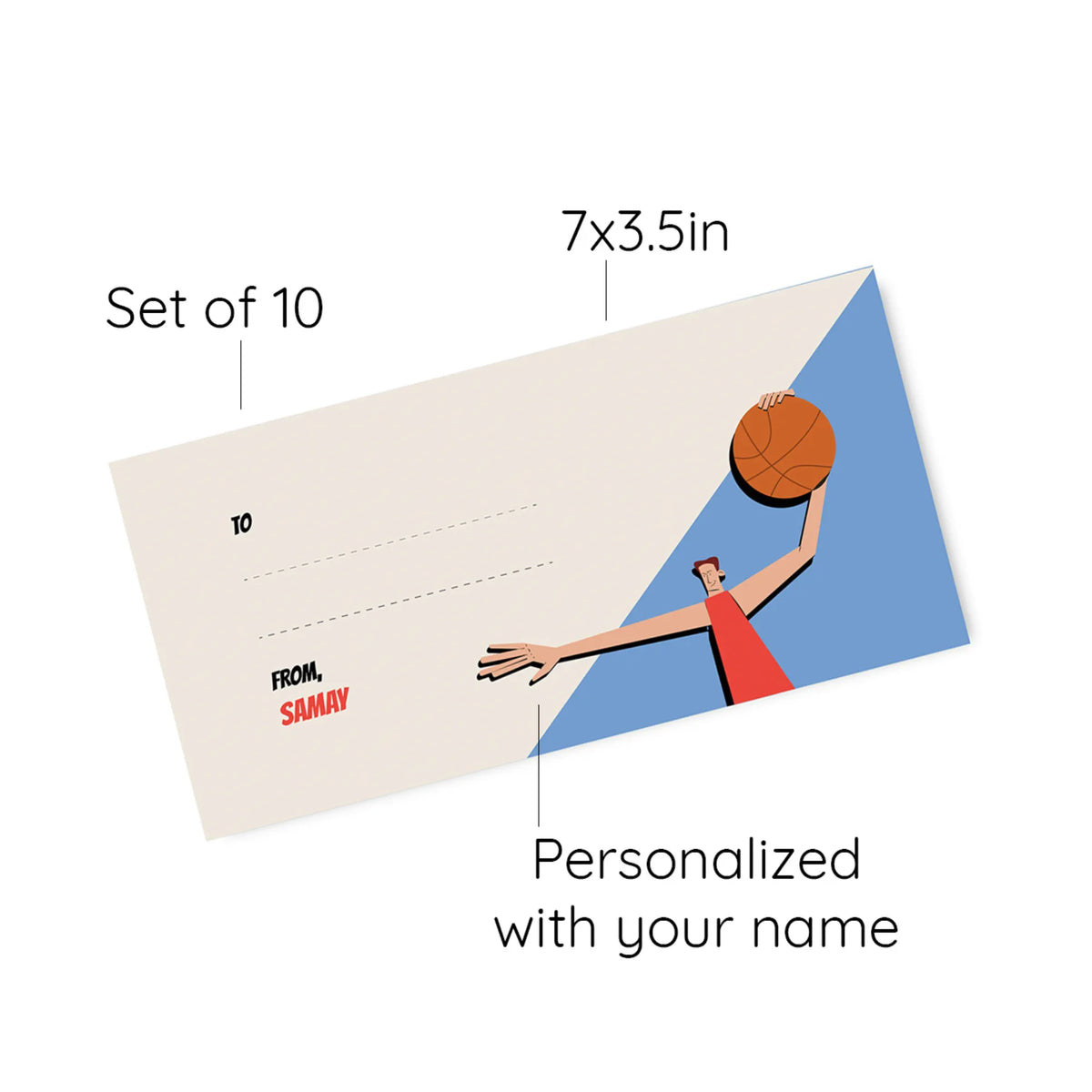 Personalised Basketball Fever Boy Money Envelopes (Set of 10) - image 6