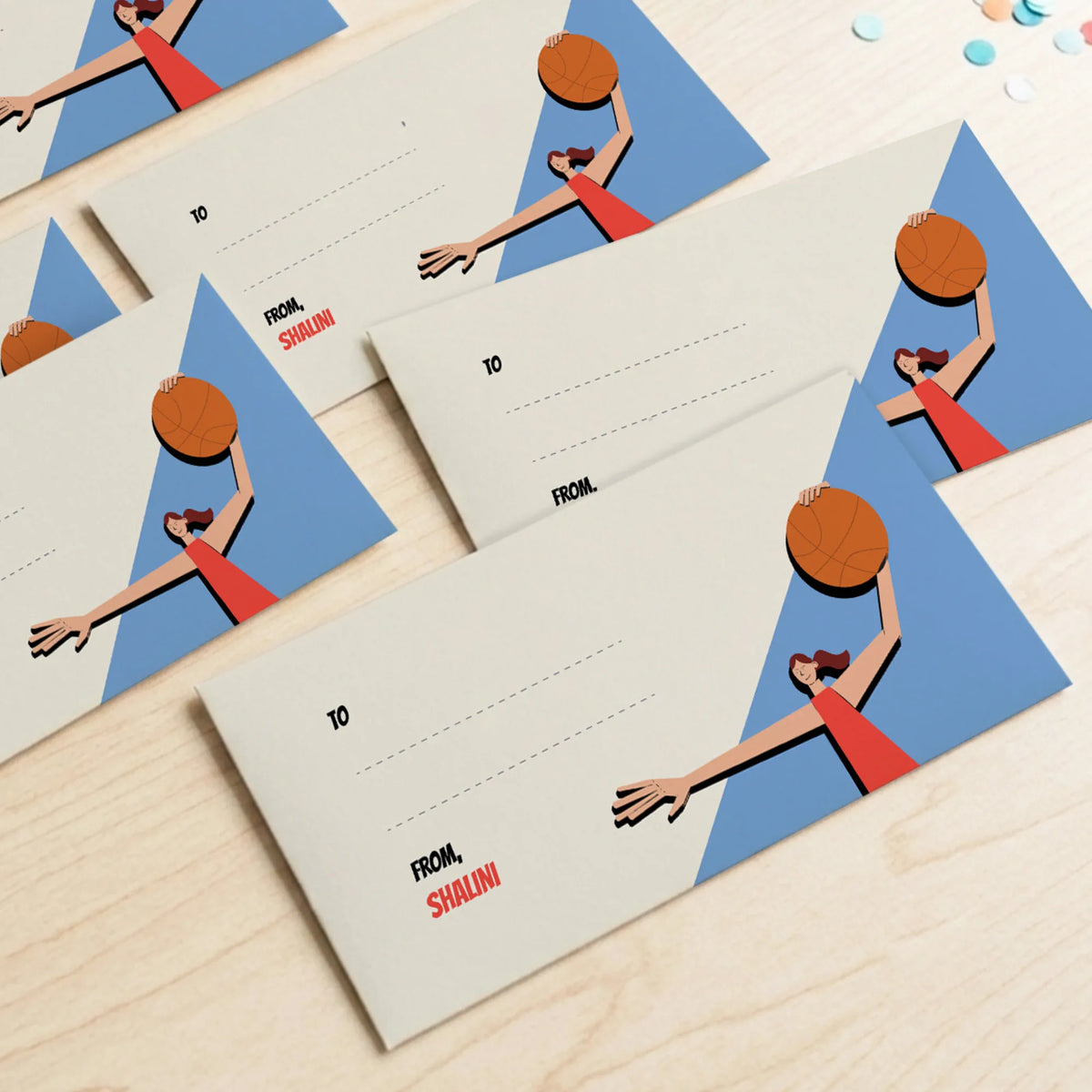 Personalised Basketball Fever Girl Money Envelopes (Set of 10) - image 2