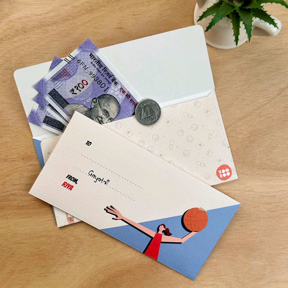 Personalised Basketball Fever Girl Money Envelopes (Set of 10) - image 3