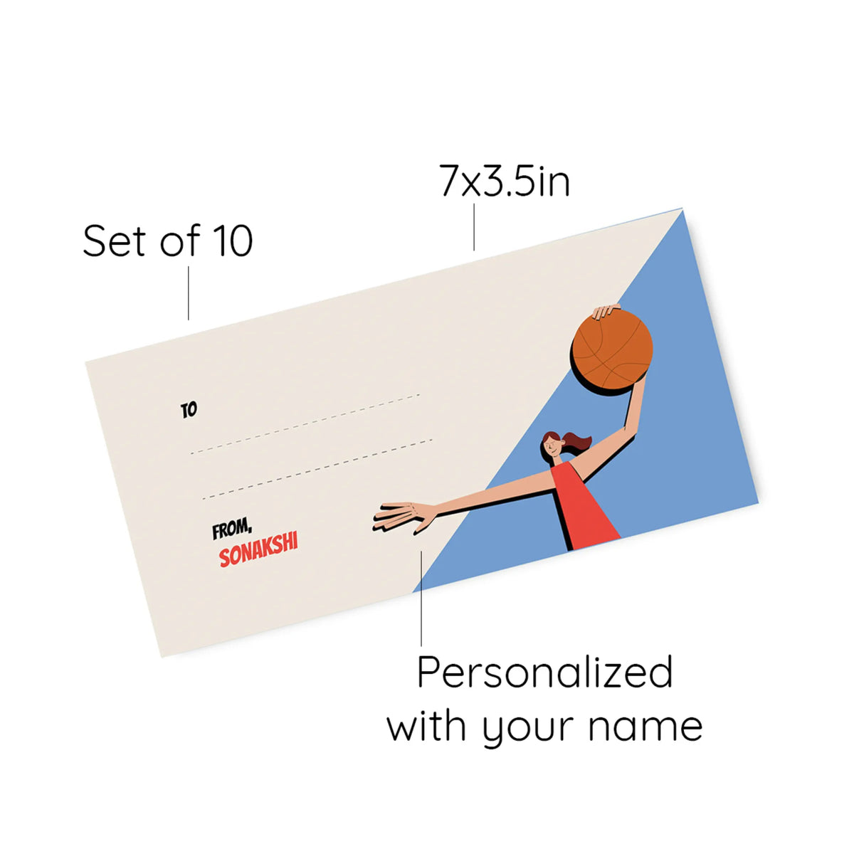 Personalised Basketball Fever Girl Money Envelopes (Set of 10) - image 6