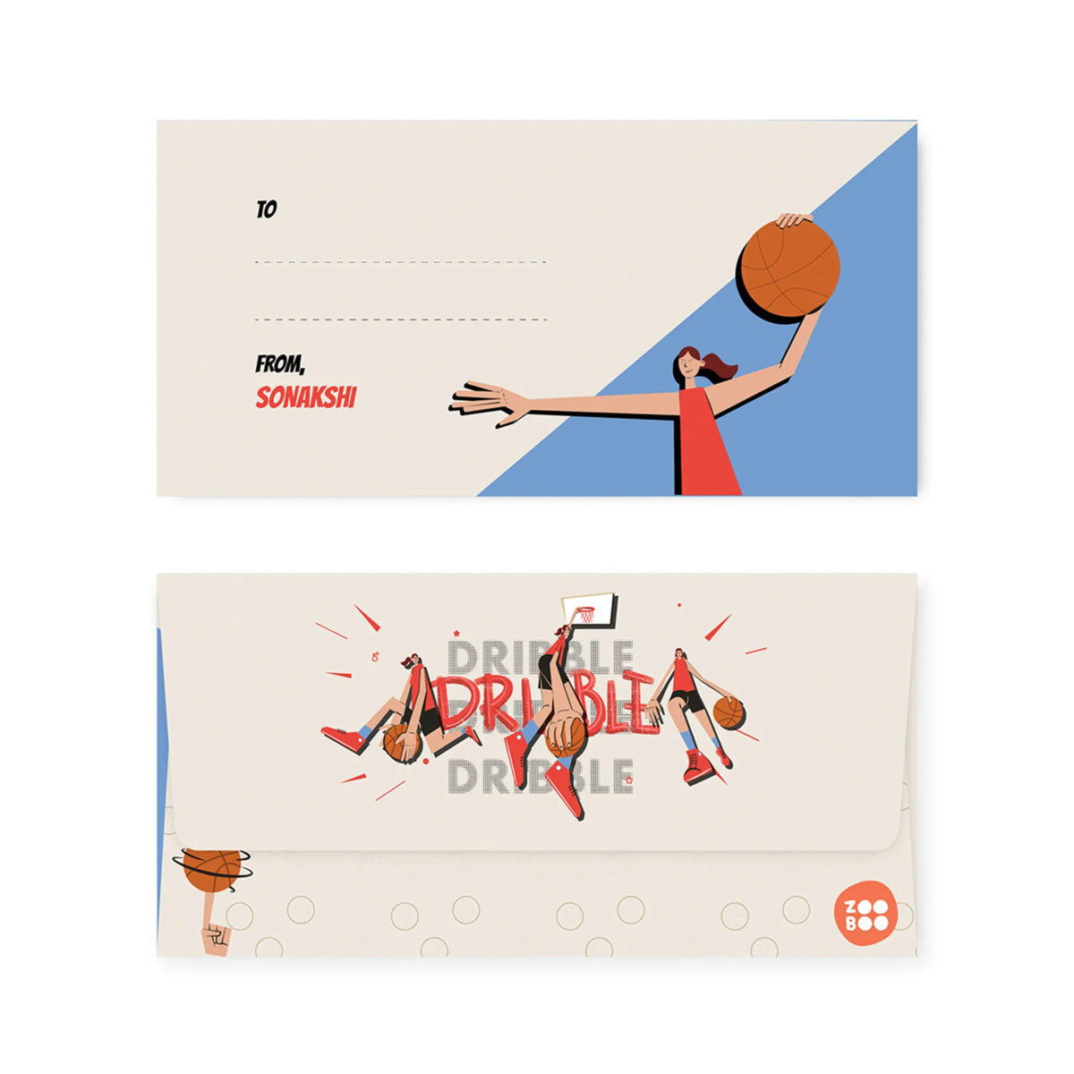 Personalised Basketball Fever Girl Money Envelopes (Set of 10) - image 1