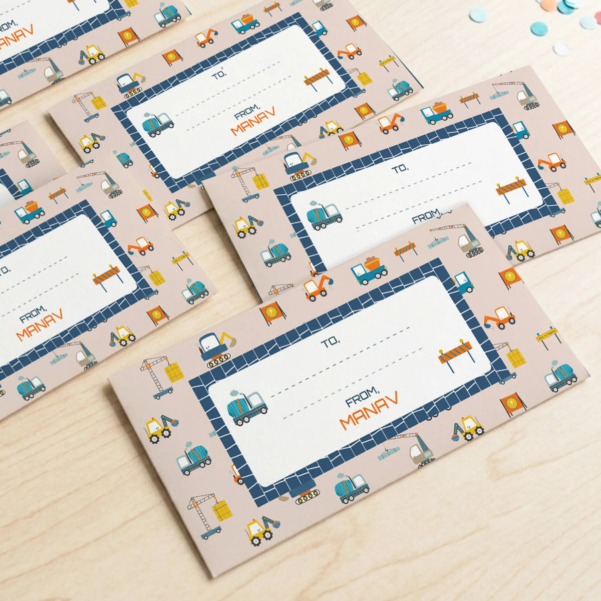 Personalised Construction Site Money Envelopes (Set of 10) - image 2