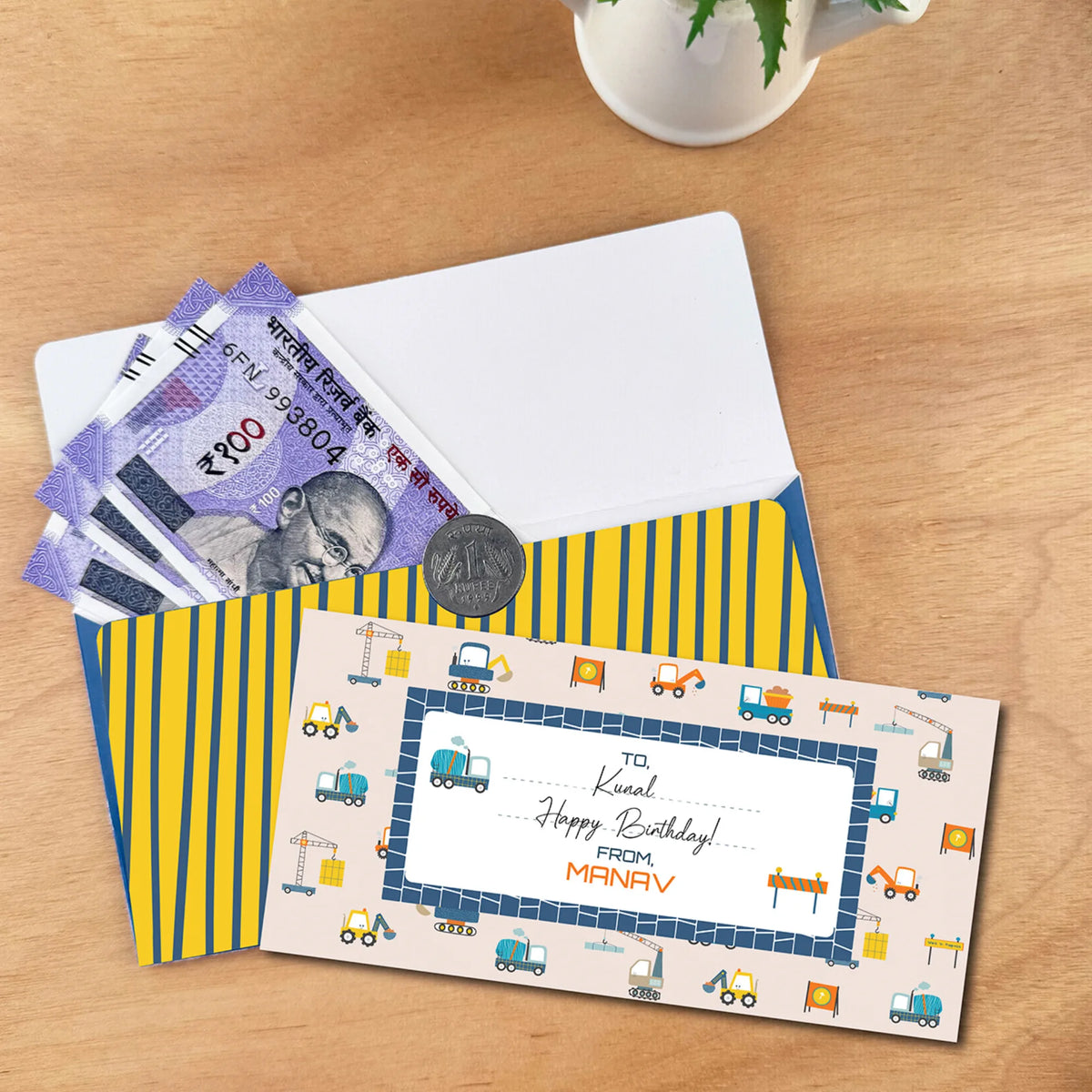 Personalised Construction Site Money Envelopes (Set of 10) - image 3