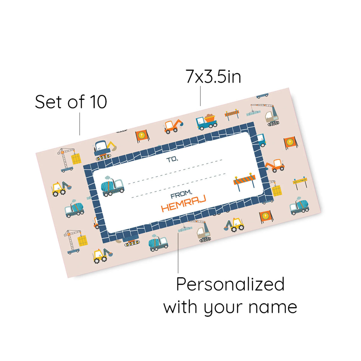 Personalised Construction Site Money Envelopes (Set of 10) - image 6