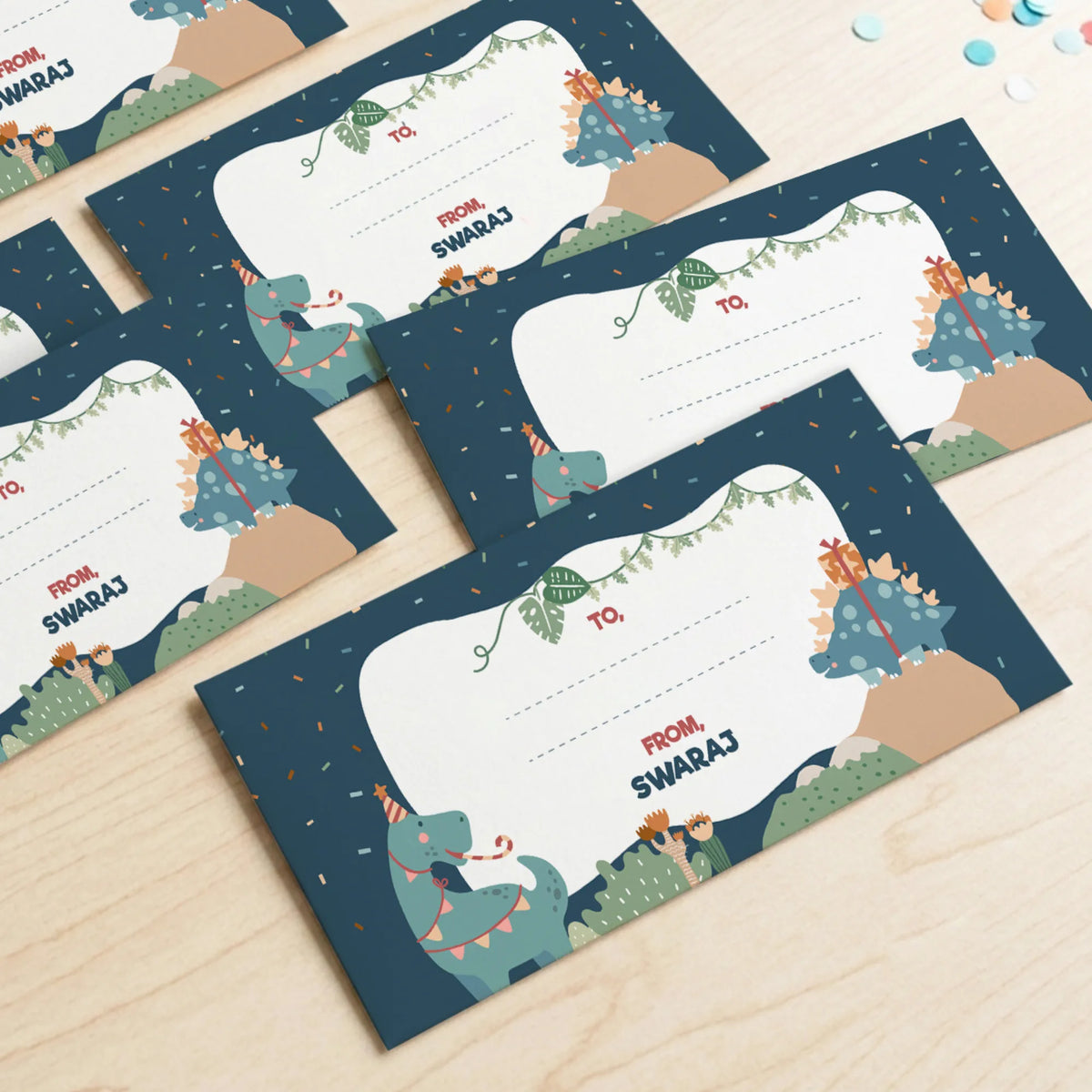 Personalised Dino Party Money Envelopes (Set of 10) - image 2