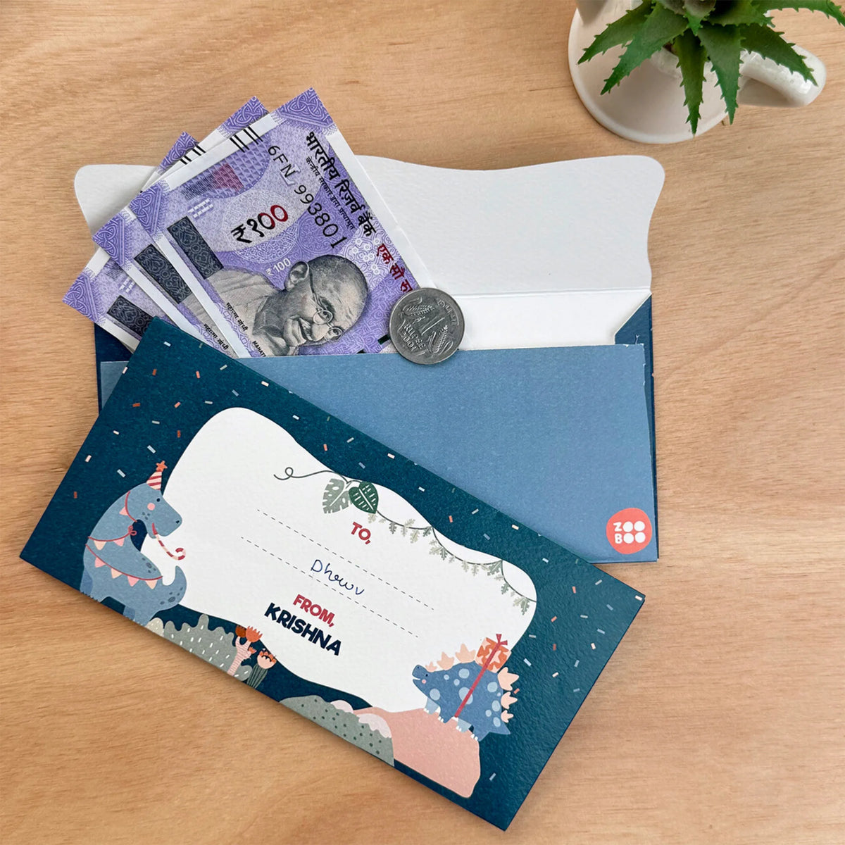 Personalised Dino Party Money Envelopes (Set of 10) - image 3