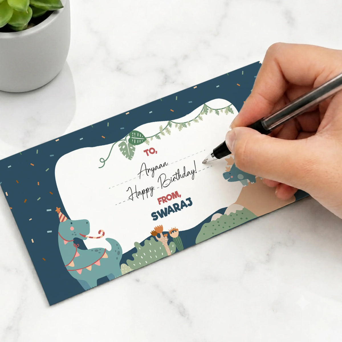 Personalised Dino Party Money Envelopes (Set of 10) - image 5