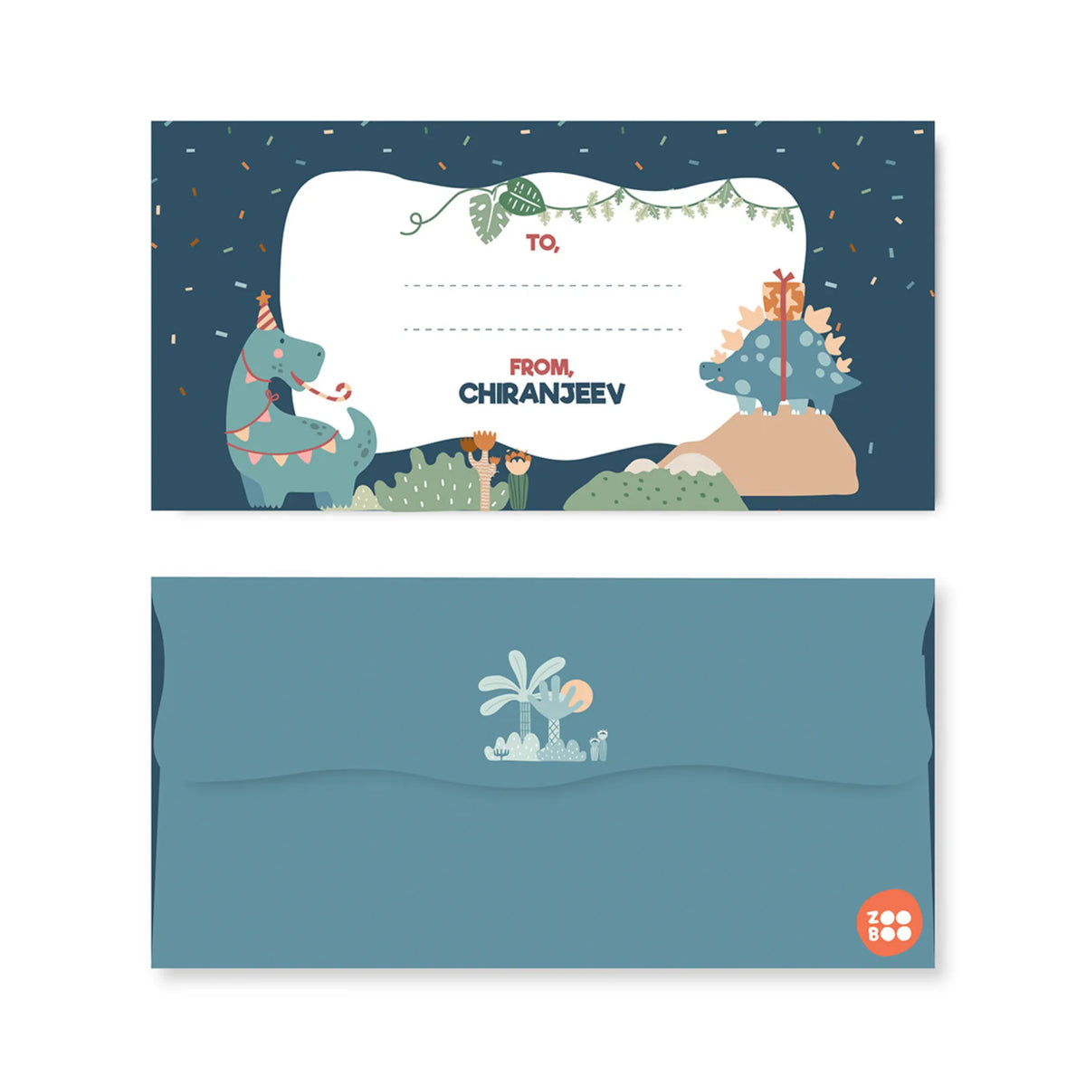 Personalised Dino Party Money Envelopes (Set of 10) - image 1