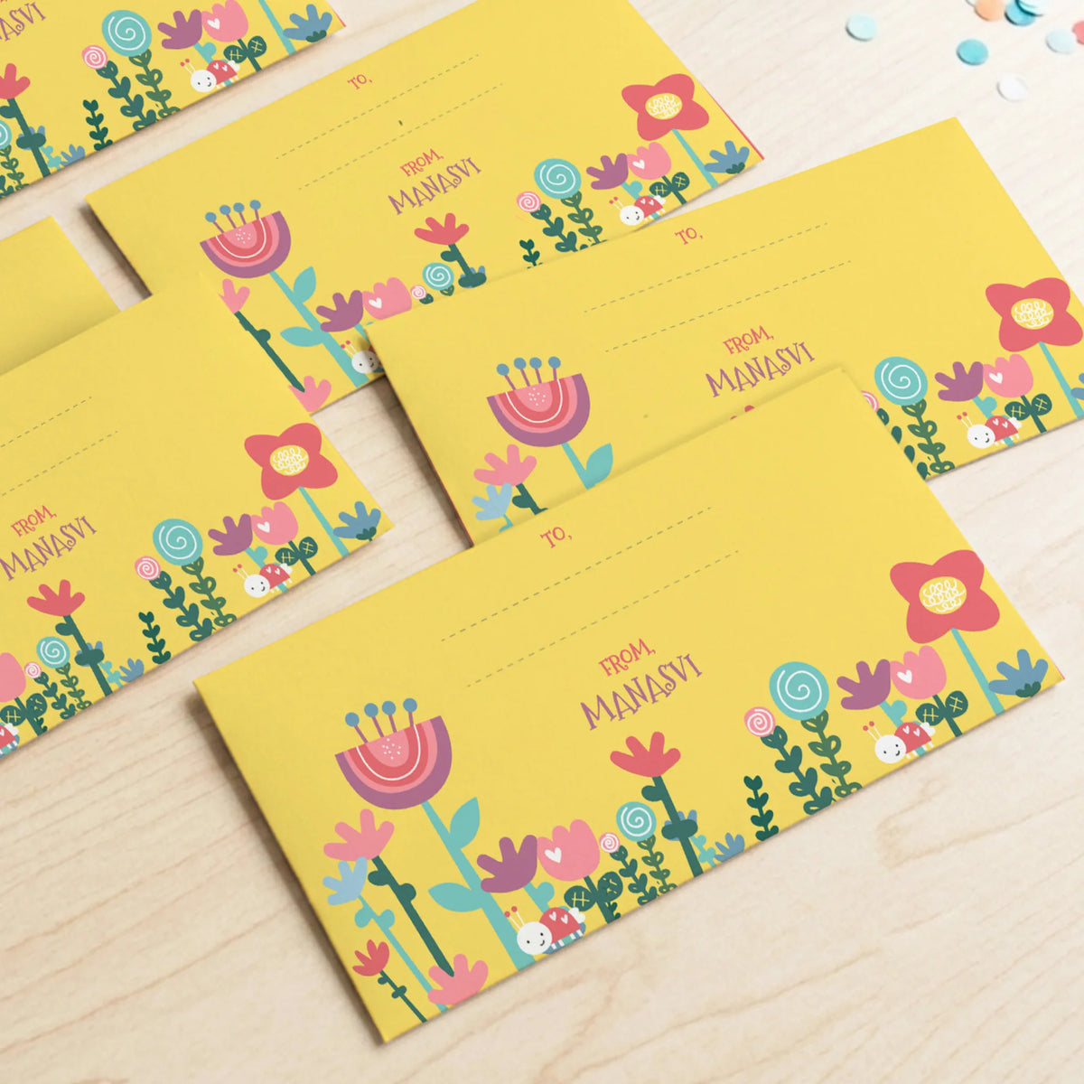 Personalised Flower Power Money Envelopes (Set of 10) - image 2