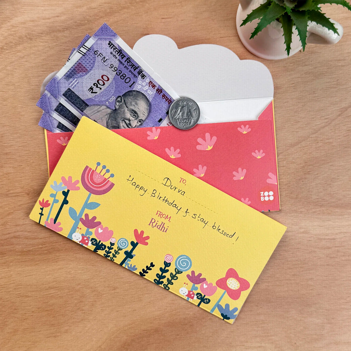 Personalised Flower Power Money Envelopes (Set of 10) - image 3