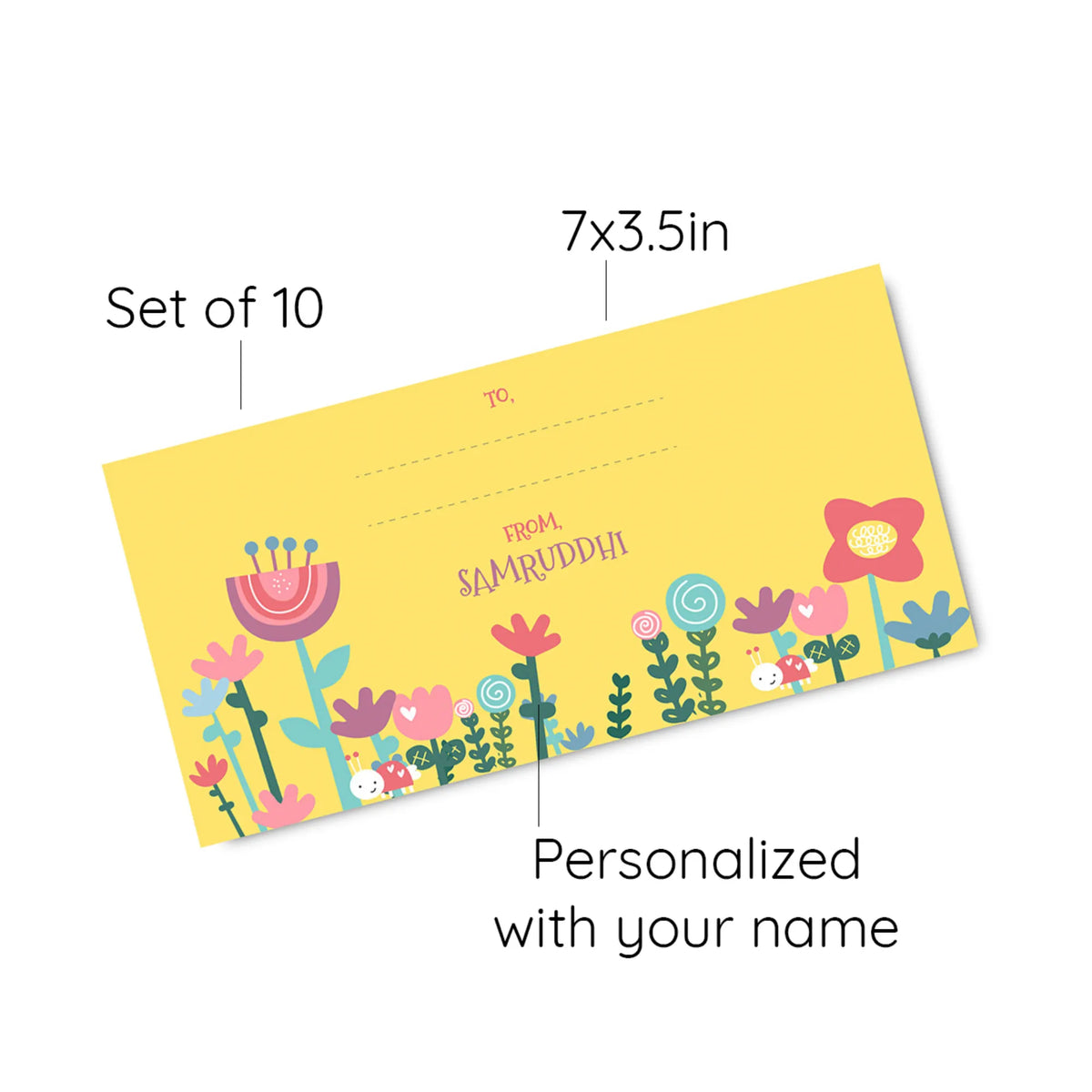 Personalised Flower Power Money Envelopes (Set of 10) - image 6
