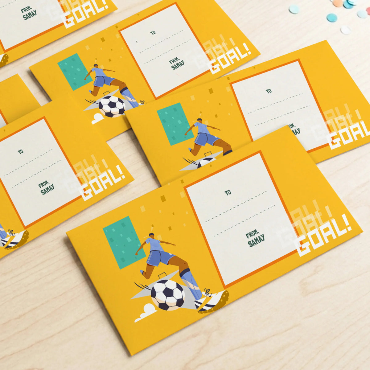 Personalised Football Goals Boy Money Envelopes (Set of 10) - image 2