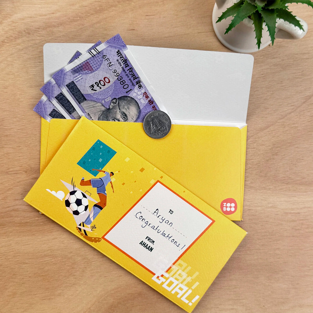 Personalised Football Goals Boy Money Envelopes (Set of 10) - image 3