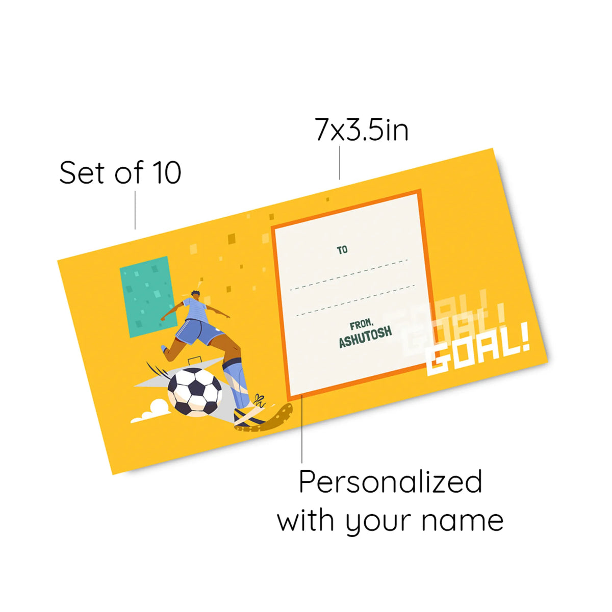 Personalised Football Goals Boy Money Envelopes (Set of 10) - image 6
