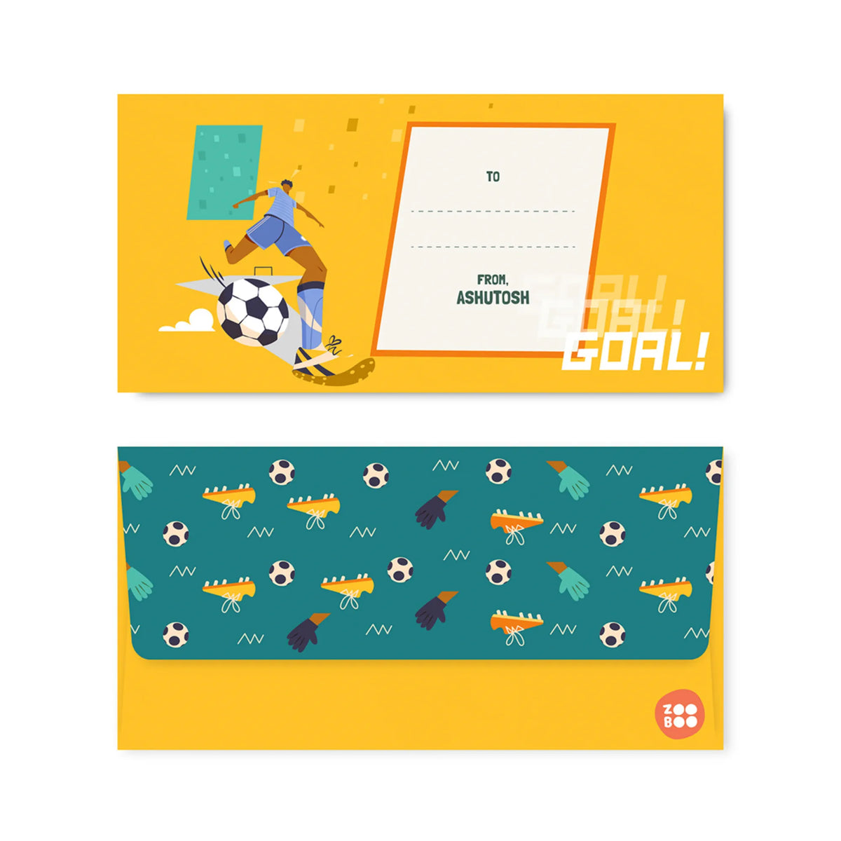 Personalised Football Goals Boy Money Envelopes (Set of 10) - image 1