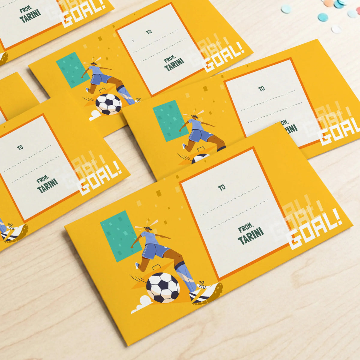Personalised Football Goals Girl Money Envelopes (Set of 10) - image 2