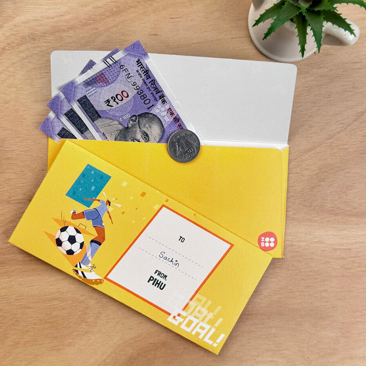 Personalised Football Goals Girl Money Envelopes (Set of 10) - image 3