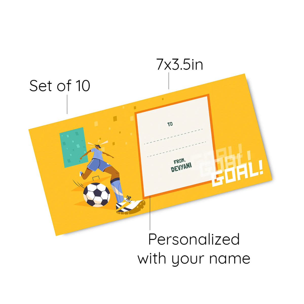 Personalised Football Goals Girl Money Envelopes (Set of 10) - image 6