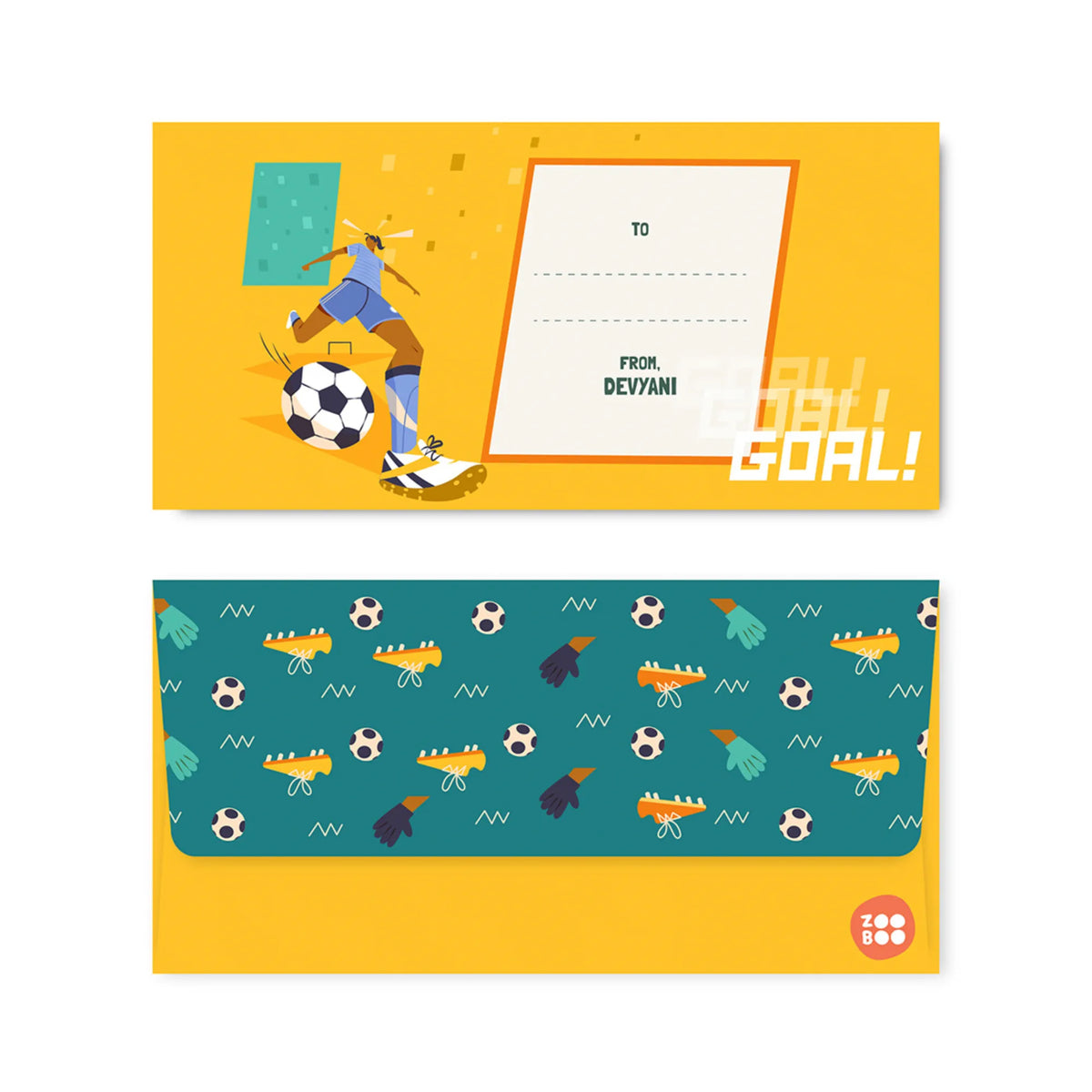 Personalised Football Goals Girl Money Envelopes (Set of 10) - image 1