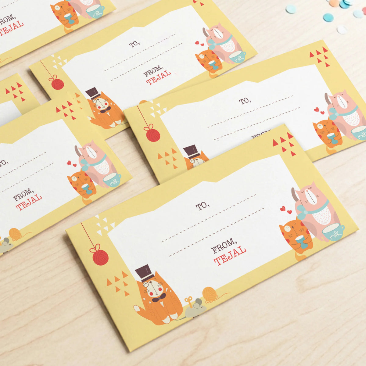 Personalised Kitty Cat Money Envelopes (Set of 10) - image 2